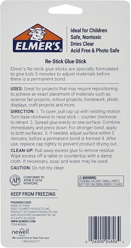 Elmer's Re-Stick Glue Sticks, 8 grams, Washable, 6 Count in Saudi Arabia