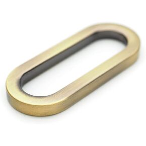 CRAFTMEMORE 6pcs Oval Rings Flat Metal Purse Ring Buckle Strap Keeper Loop DIY Bag Belt Leathercraft VTLV