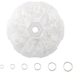 Jawflew Stainless Steel Jump Rings Connector Rings for Jewelry Making Bulk Rings for DIY Arts Crafts Organization, 970PCS (Silver) in Kuwait