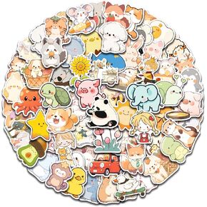 AOWDIAO 100 Pcs Stickers for Kids Cute Vinyl Animal Water Bottle Stickers Cute Stuff for Kids Gifts Party Favors Classroom Must Haves
