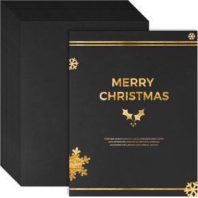 FSWCCK 25 ورقة من الورق السميك الفارغ، بطاقات مقاس 8.5 × 11 بوصة لصنع بطاقات الحرف اليدوية، والدعوات، ومستلزمات بطاقة الشكر وسجل القصاصات (أسود) in Kuwait