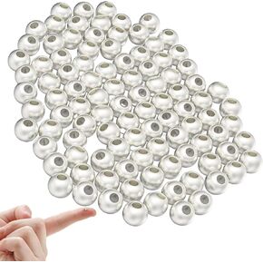 18K Gold Genuine 925 Sterling Silver Beads for Jewelry Making 100Pcs 2.5MM Smooth Round Beads Ball Spacer Beads for Bracelet Necklace Jewelry DIY Crafts in Kuwait