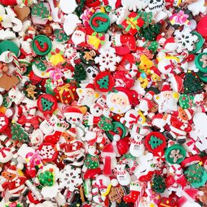 AngelDOU Halloluck 50 Pcs Christmas Theme Slime Charms Easter DIY Craft Making Resin Jewery Making Kit, Resin Flatback Slime Beads Making Supplies for DIY Scrapbooking Crafts Cell Phone Case Making in Saudi Arabia