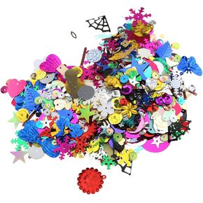E-outstanding 100 Grams Colorful Mixed Sizes Shiny Sequins and Spangles Craft Supplies in Kuwait