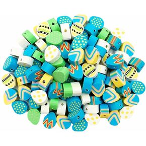 100 Pcs Flower Handmade Polymer Clay Beads, 10mm Polymer Clay Spacer Beads for Women Girls Jewelry Making DIY Charms Bracelet Necklace Hair Clip Accessories Handmade Craft in Saudi Arabia