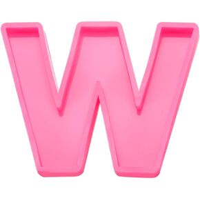 MECCANIXITY 4 Inch Large 3D Alphabet Letter Mold, Silicone Resin Letter Mold for Epoxy Resin Art DIY Crafts Decoration S Pink