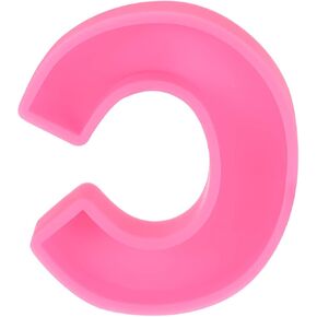 MECCANIXITY 4 Inch Large 3D Alphabet Letter Mold, Silicone Resin Letter Mold for Epoxy Resin Art DIY Crafts Decoration S Pink