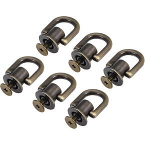 uxcell 12x10mm Ball Post Head Button Studs with D Ring for DIY Dark Gray 6pcs