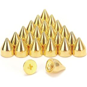 Weebee 100 Sets 9MM Bronze Spikes and Studs Metal Bullet Cone Spikes Screw 11/32 Inch Back Punk Studs and Spikes Studs for Leather Craft DIY Clothing Leather Shoes Belts Rivets Accessories in Kuwait