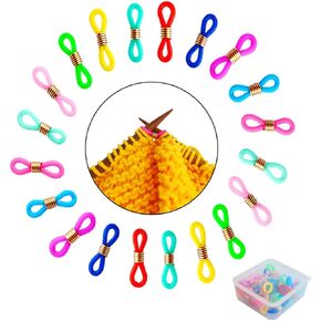 20 PCS Knitting Needle Stoppers, Colorful Knitting Needle Protectors, Stitch Stopper, Knitting Accessories and Supplies, Stitch Protective Cover, Knitting Gifts in Kuwait