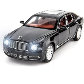 BDTCTK متوافق مع نماذج سيارات Bentley Mulsanne Diecast بمقياس 1:24، ألعاب سيارات قابلة للسحب مع 6 أبواب مفتوحة، ضوء وصوت، ألعاب للأولاد هدايا للأطفال والكبار (أبيض)