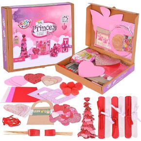 KidsyWinsy 200Pcs Valentine Day Craft Kit for Girls, DIY Art Craft Supplies, Fun Learning All in One Princess Card Making Kit, Christmas Birthday Gift for Girls Ages 4-12 in Saudi Arabia