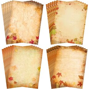 48 Sheets Fall Stationery Paper Fall Leaves Letterhead 4 Design Autumn Stationery Fall Themed Thanksgiving Decorative 8.5 x 11 Inch Great Printed Paper for Halloween Office School Home Wedding in Saudi Arabia