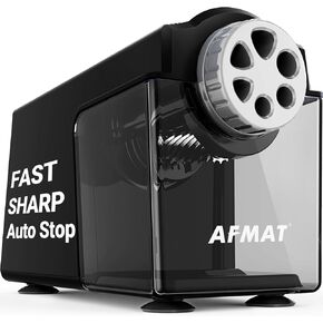 Electric Pencil Sharpener Heavy Duty, 6-Hole Classroom Pencil Sharpener for 6-11mm Pencils, Auto Stop Pencil Sharpener Plug in,10000 Sharpening Times, Save Colored Pencils, Green