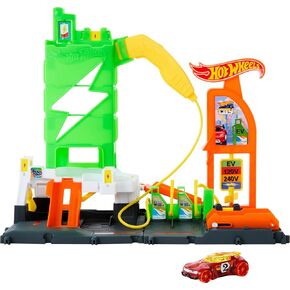 Hot Wheels Toy Car Track Set, Super Recharge Fuel Station Playset with Pretend EV Chargers & 1:64 Scale Toy Car in Saudi Arabia