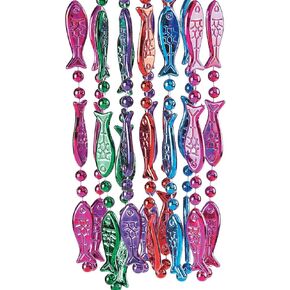 قلادات خرز السمك من فن اكسبرس - مجوهرات - خرز ماردي جرا - على شكل موت - 48 قطعة, بلاستيك in Kuwait