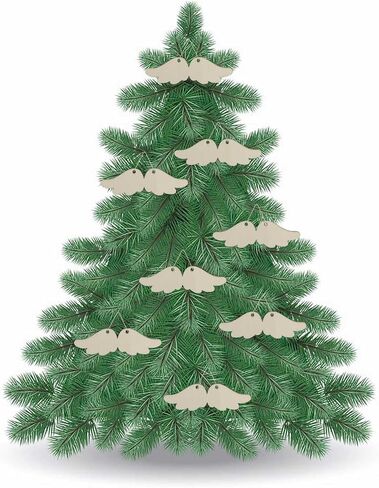 20 pcs Angel Wing Wood DIY Crafts Cutouts Blank Wooden Angel Wing Shaped Hanging Ornaments with Jute Twines Wood Tags for Wedding Birthday Christmas Party Decorations in Saudi Arabia