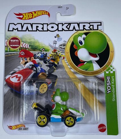 Hot Wheels - Mario Kart - Yoshi Standard Kart - 2022 - Mint/NrMint Ships Bubble Wrapped in a Box in Saudi Arabia