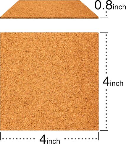 VViViD Self-Adhesive Cork 4 Inch by 4 Inch Square 0.08 Inch Thick Coaster Pack (12 Pack) in Saudi Arabia
