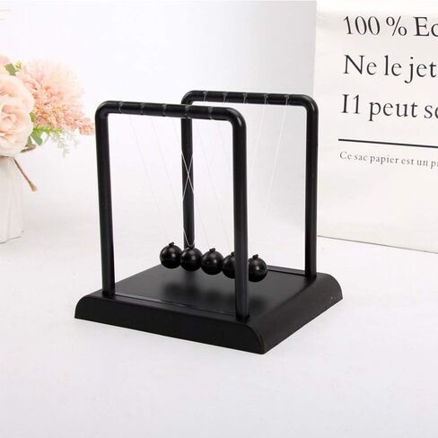 AIXICWXI Classic Newton Cradle Balance Ball Black Newton Ball فيزياء العلم الحلي الذكية اللعب للديكور المنزلي للمكتب in Kuwait