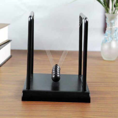 AIXICWXI Classic Newton Cradle Balance Ball Black Newton Ball فيزياء العلم الحلي الذكية اللعب للديكور المنزلي للمكتب in Kuwait