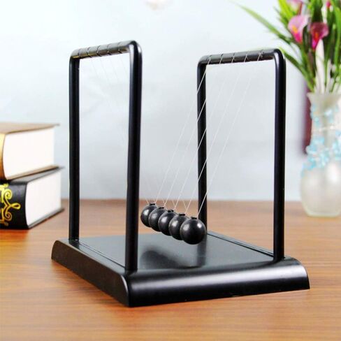 AIXICWXI Classic Newton Cradle Balance Ball Black Newton Ball فيزياء العلم الحلي الذكية اللعب للديكور المنزلي للمكتب in Kuwait