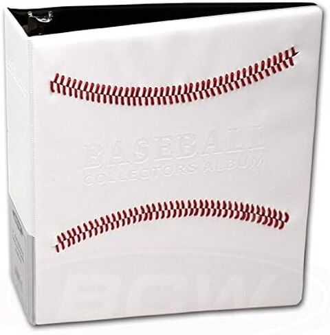 White Stitched Baseball Card Collectors 3-Ringed Album With 3" D-Rings in Saudi Arabia