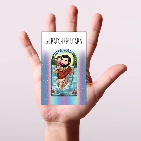 الهدايا الدينية اخدش وتعلم بطاقات القديسين، مجموعة بطاقات فلاش تعليمية كاثوليكية، حزمة من 10 in Kuwait