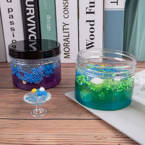 اس جي اتش يو او 10 عبوات من حاويات سلايم فارغة سعة 10 اونصة، برطمانات بلاستيكية للتخزين مع اغطية in Kuwait