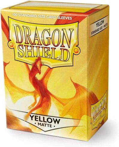 Dragon Shield 100 Count Standard Size Matte Deck Protector Sleeves (Matte Yellow) in Saudi Arabia