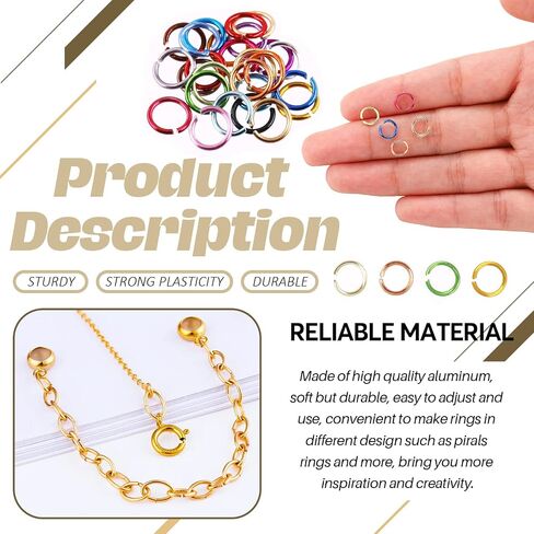Wokape 2881Pcs 24 Colors 6mm Open Jump Rings with Pliers, Open Jump Rings Aluminum Round Rings for Jewelry Making DIY Necklaces Bracelet Earring in Saudi Arabia