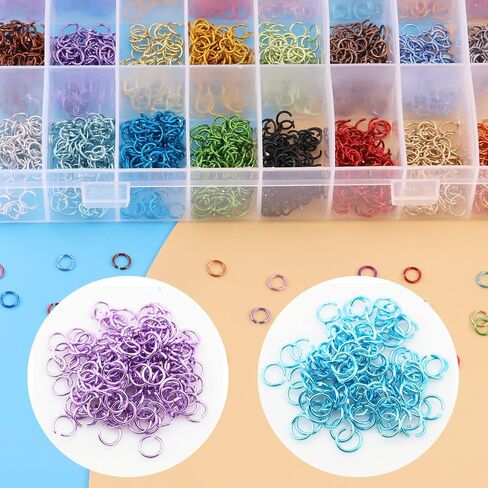 Wokape 2881Pcs 24 Colors 6mm Open Jump Rings with Pliers, Open Jump Rings Aluminum Round Rings for Jewelry Making DIY Necklaces Bracelet Earring in Saudi Arabia