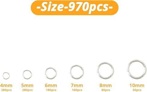 Jawflew Stainless Steel Jump Rings Connector Rings for Jewelry Making Bulk Rings for DIY Arts Crafts Organization, 970PCS (Silver) in Kuwait
