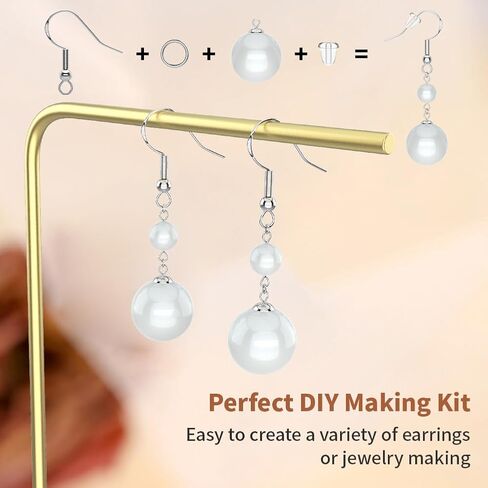 Hypoallergenic 1500pcs Earring Making Kit 200PCS/100 Pairs Earring Hooks 925 Silver DIY Jewelry Making Supplies for Adult Silicone Earring Backs Findings Eye Pins Posts Jump Rings in Kuwait