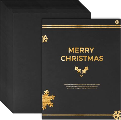 FSWCCK 25 ورقة من الورق السميك الفارغ، بطاقات مقاس 8.5 × 11 بوصة لصنع بطاقات الحرف اليدوية، والدعوات، ومستلزمات بطاقة الشكر وسجل القصاصات (أسود) in Kuwait