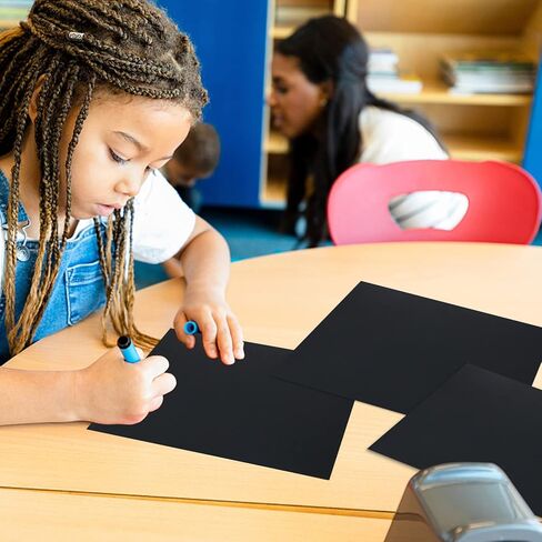 FSWCCK 25 ورقة من الورق السميك الفارغ، بطاقات مقاس 8.5 × 11 بوصة لصنع بطاقات الحرف اليدوية، والدعوات، ومستلزمات بطاقة الشكر وسجل القصاصات (أسود) in Kuwait