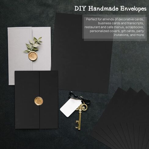 FSWCCK 25 ورقة من الورق السميك الفارغ، بطاقات مقاس 8.5 × 11 بوصة لصنع بطاقات الحرف اليدوية، والدعوات، ومستلزمات بطاقة الشكر وسجل القصاصات (أسود) in Kuwait