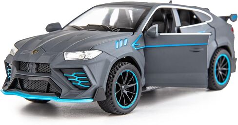 WAKAKAC متوافق مع 1/32 Lamborghini Urus Model Car Diecast لعبة سيارة سحب للخلف مع ضوء وصوت لعبة سيارة للأطفال بعمر 3 سنوات فما فوق هدية رمادية in Kuwait