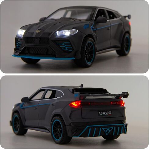 WAKAKAC متوافق مع 1/32 Lamborghini Urus Model Car Diecast لعبة سيارة سحب للخلف مع ضوء وصوت لعبة سيارة للأطفال بعمر 3 سنوات فما فوق هدية رمادية in Kuwait