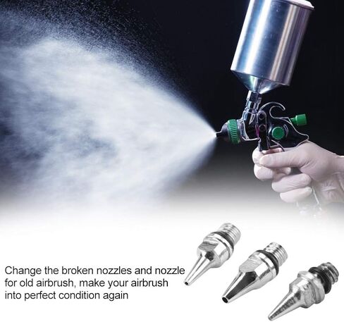 Mothinessto 3 قطع فوهة البخاخة، الفوهات والإبر نصائح استبدال أطقم 0.2 مم 0.3 مم 0.5 مم ملحقات البخاخ فوهات من الفولاذ المقاوم للصدأ أجزاء نصائح in Kuwait