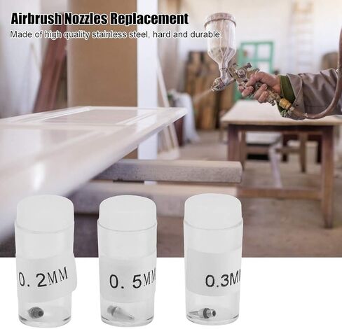 Mothinessto 3 قطع فوهة البخاخة، الفوهات والإبر نصائح استبدال أطقم 0.2 مم 0.3 مم 0.5 مم ملحقات البخاخ فوهات من الفولاذ المقاوم للصدأ أجزاء نصائح in Kuwait