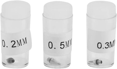 Mothinessto 3 قطع فوهة البخاخة، الفوهات والإبر نصائح استبدال أطقم 0.2 مم 0.3 مم 0.5 مم ملحقات البخاخ فوهات من الفولاذ المقاوم للصدأ أجزاء نصائح in Kuwait