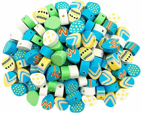100 Pcs Flower Handmade Polymer Clay Beads, 10mm Polymer Clay Spacer Beads for Women Girls Jewelry Making DIY Charms Bracelet Necklace Hair Clip Accessories Handmade Craft in Saudi Arabia
