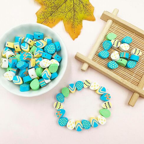 100 Pcs Flower Handmade Polymer Clay Beads, 10mm Polymer Clay Spacer Beads for Women Girls Jewelry Making DIY Charms Bracelet Necklace Hair Clip Accessories Handmade Craft in Saudi Arabia