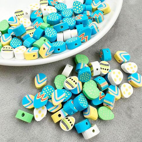 100 Pcs Flower Handmade Polymer Clay Beads, 10mm Polymer Clay Spacer Beads for Women Girls Jewelry Making DIY Charms Bracelet Necklace Hair Clip Accessories Handmade Craft in Saudi Arabia