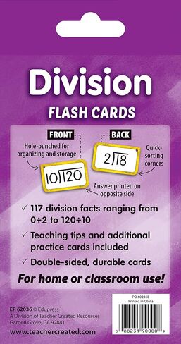 Teacher Created Resources Division Flash Cards (EP62036) in Saudi Arabia