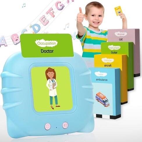 بطاقات فلاش الناطقة بالأبجدية الناطقة بالجيب - تعلم اللغة الإنجليزية للأطفال الصغار كلمة مسموعة - مفردات كلمة الجيب الناطقة لرياض الأطفال من عمر 1 إلى 3 سنوات - بطاقات فلاش للأطفال لتأخير الكلام العلاجي in Kuwait
