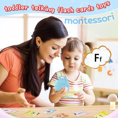 بطاقات فلاش الناطقة بالأبجدية الناطقة بالجيب - تعلم اللغة الإنجليزية للأطفال الصغار كلمة مسموعة - مفردات كلمة الجيب الناطقة لرياض الأطفال من عمر 1 إلى 3 سنوات - بطاقات فلاش للأطفال لتأخير الكلام العلاجي in Kuwait