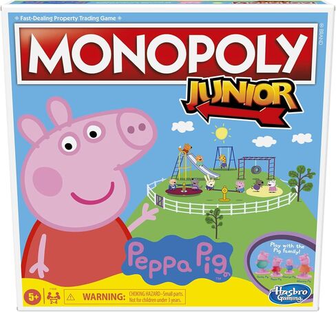 Hasbro Gaming Monopoly Junior: Peppa Pig Edition Board Game for 2-4 Players, Indoor Games for Kids, Peppa Pig Toys and Games, Ages 5+ (Amazon Exclusive) in Saudi Arabia