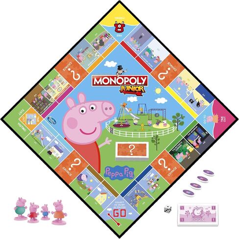Hasbro Gaming Monopoly Junior: Peppa Pig Edition Board Game for 2-4 Players, Indoor Games for Kids, Peppa Pig Toys and Games, Ages 5+ (Amazon Exclusive) in Saudi Arabia